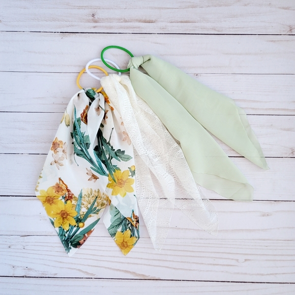 Set of 3 Easy Hair Scarf Pony Tie Ties - Picture 2 of 7